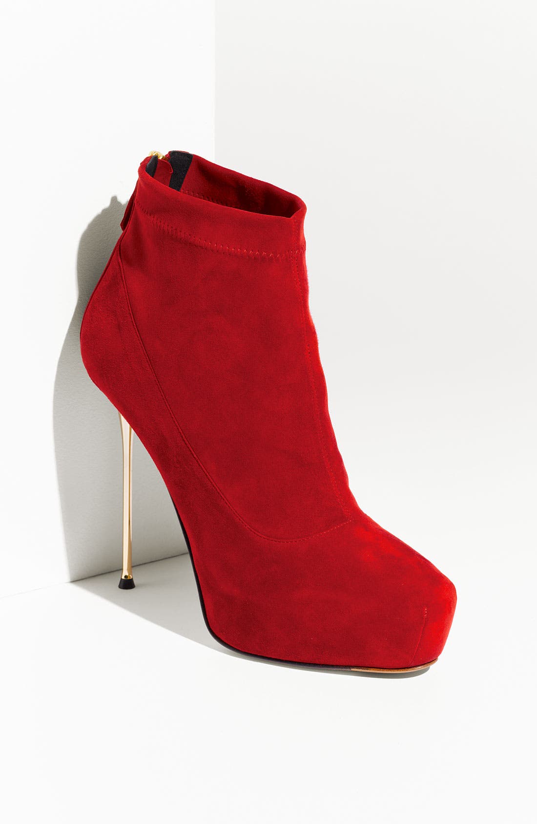 Metal Heel Platform Bootie, Main, color, RED