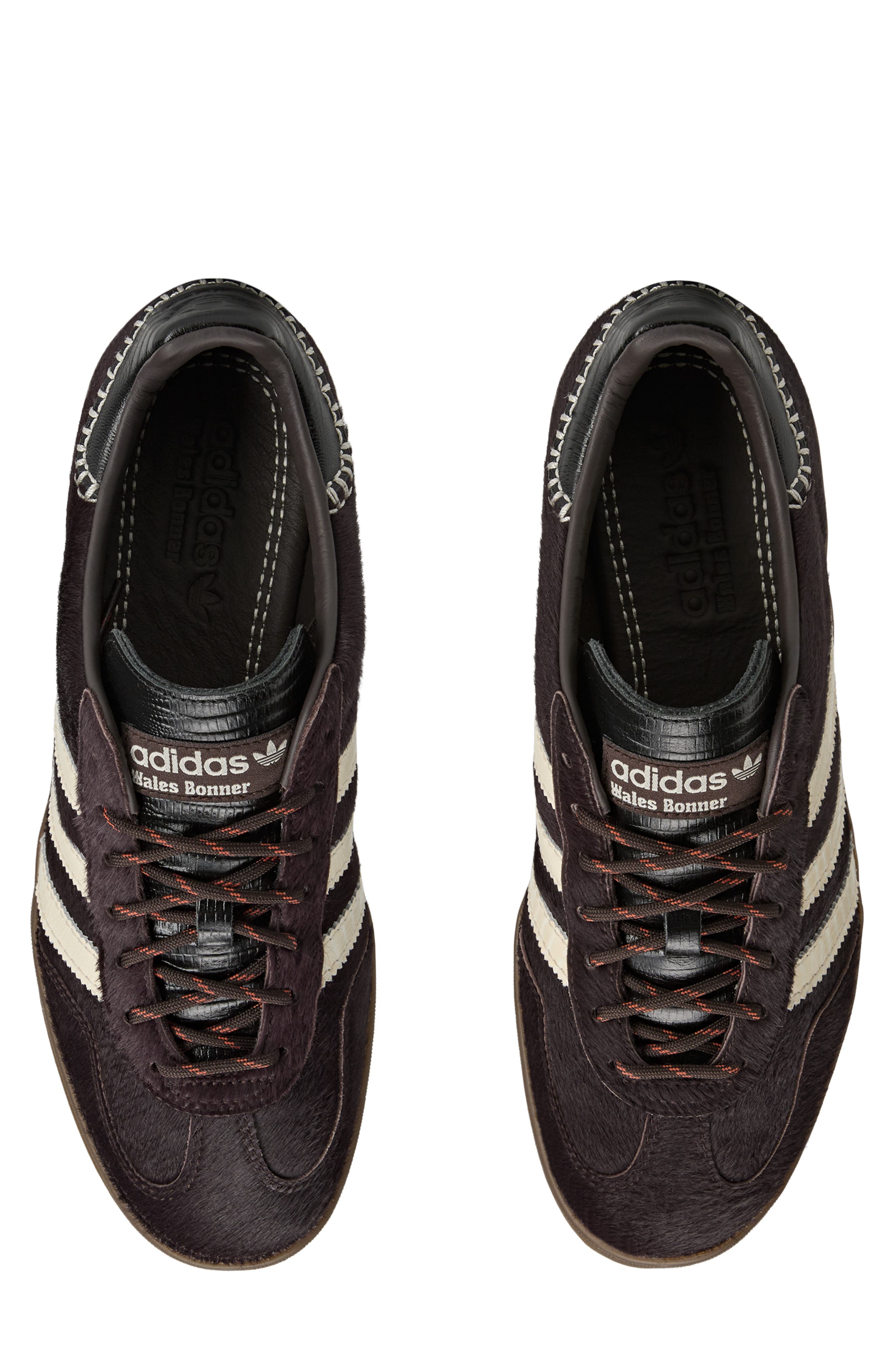 adidas x Wales Bonner Gazelle Genuine Calf Hair Sneaker, Alternate, color, Coffee/ White/ Black Calf Hair