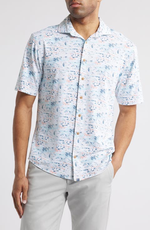 Making Waves Short Sleeve Button-Up Shirt
