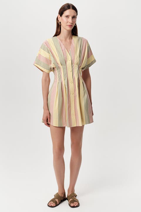 Vonne V Neck Pocketed Fitted Mini Dress