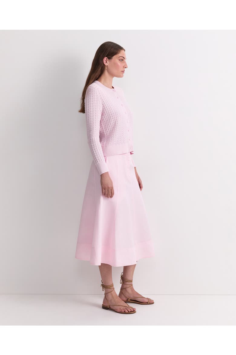 Elka Pointelle Knit Cardigan, Alternate, color, Blush