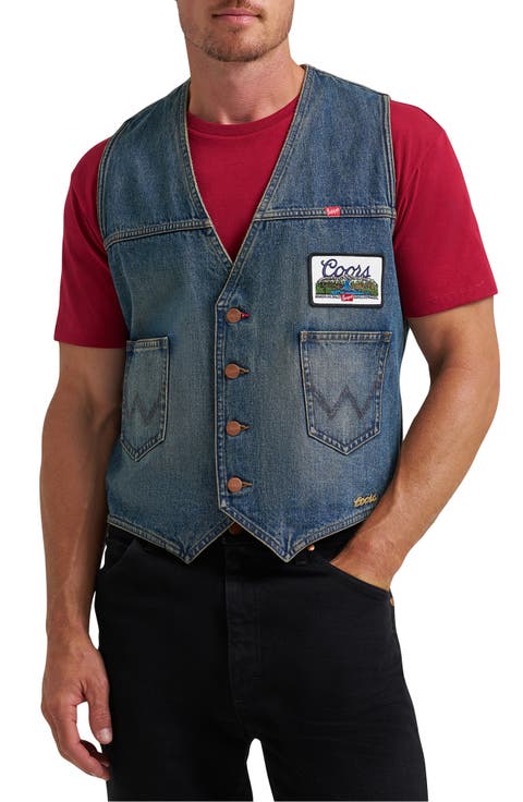 Embroidered Denim Vest