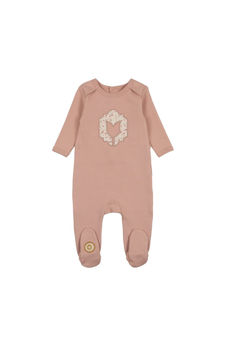 Mon Tresor Bebe Chic Emblem Girls Footie, Main, color, 