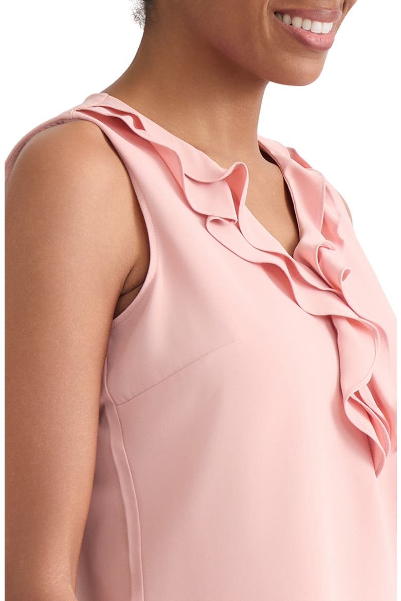 Ruffle Front Sleeveless Top, Alternate, color, LIGHT ROSE
