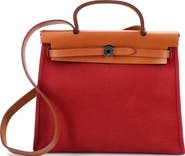Pre-Owned Hermes Herbag Zip Leather and Toile 31