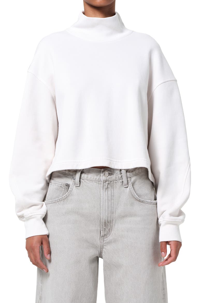 Isra Mock Neck Fleece Cotton Pullover, Main, color, WIRED