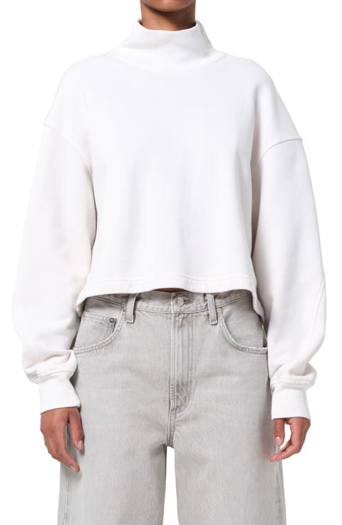 Isra Mock Neck Fleece Cotton Pullover