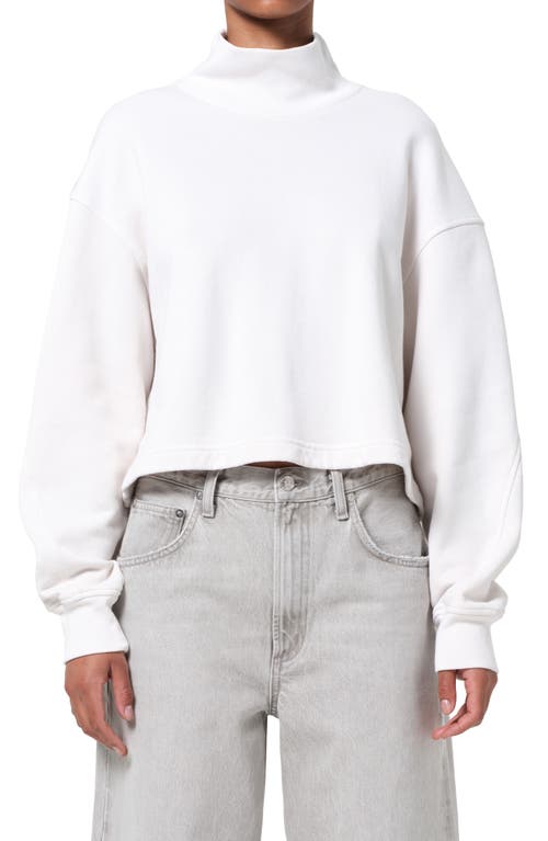 Agolde Isra Mock Neck Fleece Cotton Pullover In Multi