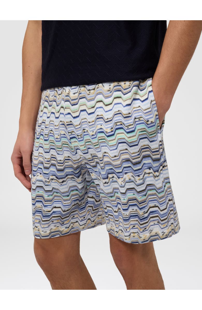 Missoni Cotton Shorts With Raschel Knit And Greek Motif, Alternate, color, Beige& White