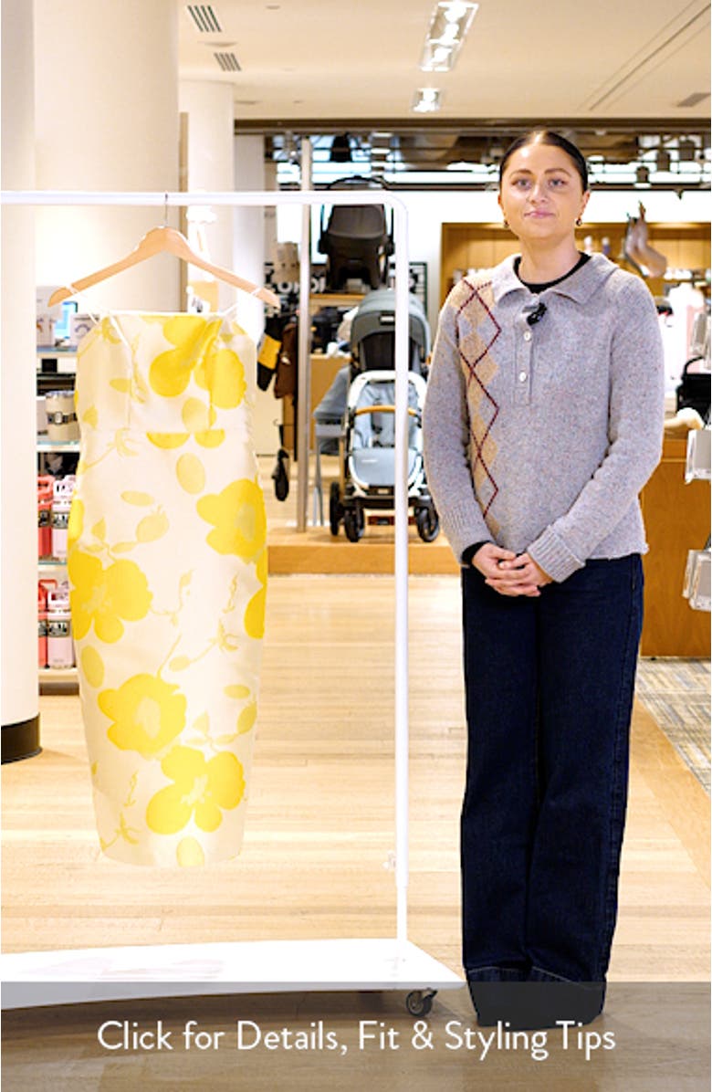 Floral Strapless Jacquard Midi Dress, sales video thumbnail