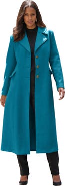 Roaman's Plus Size Long Tailored Wool Blend Coat