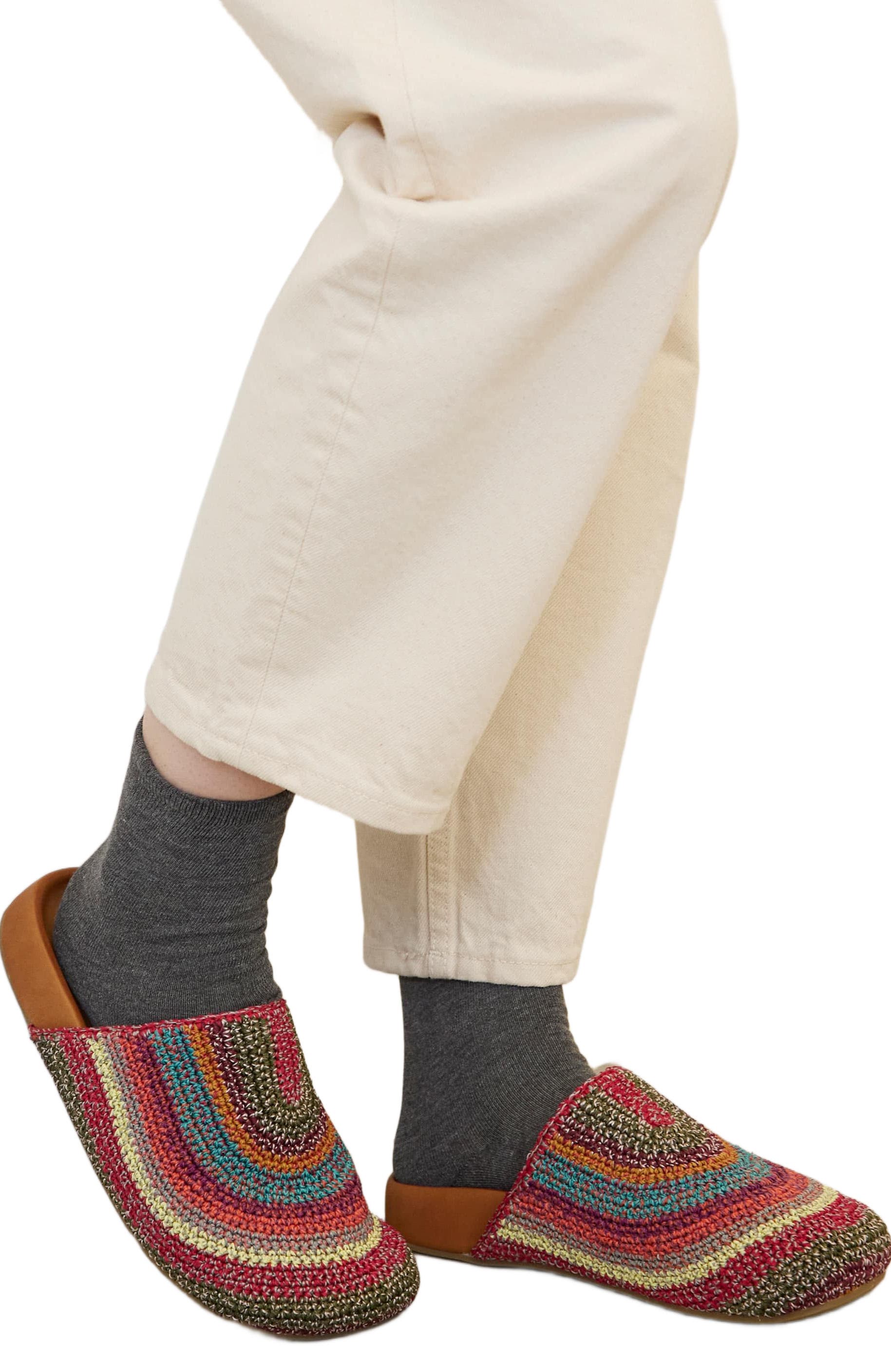 Bolinas Crochet Clog Shoe, Alternate, color, Sunset Stripe