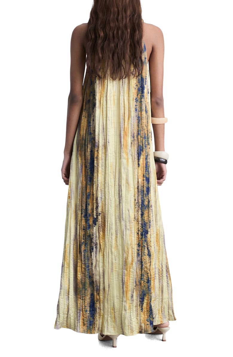 MANGO Tie Dye Textured Satin Maxi Dress, Alternate, color,