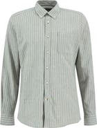 Barbour Nelson Tailored Fit Stripe Linen & Cotton Button-Down Shirt