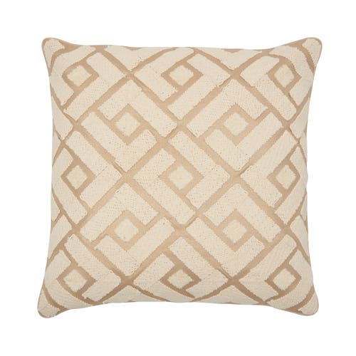 Elisabeth York Junia Geometric Diamond Natural Tan Cotton Decor Throw Pillow In Brown
