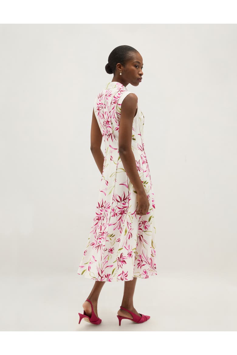 Della Shirt Midi Dress, Alternate, color, Ivorymulti