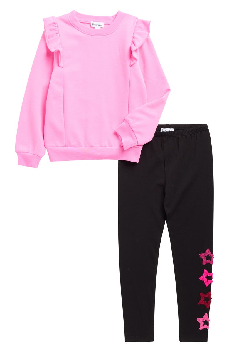 Splendid Kids' Bright Star Top & Leggings Set, Main, color, Hot Pink
