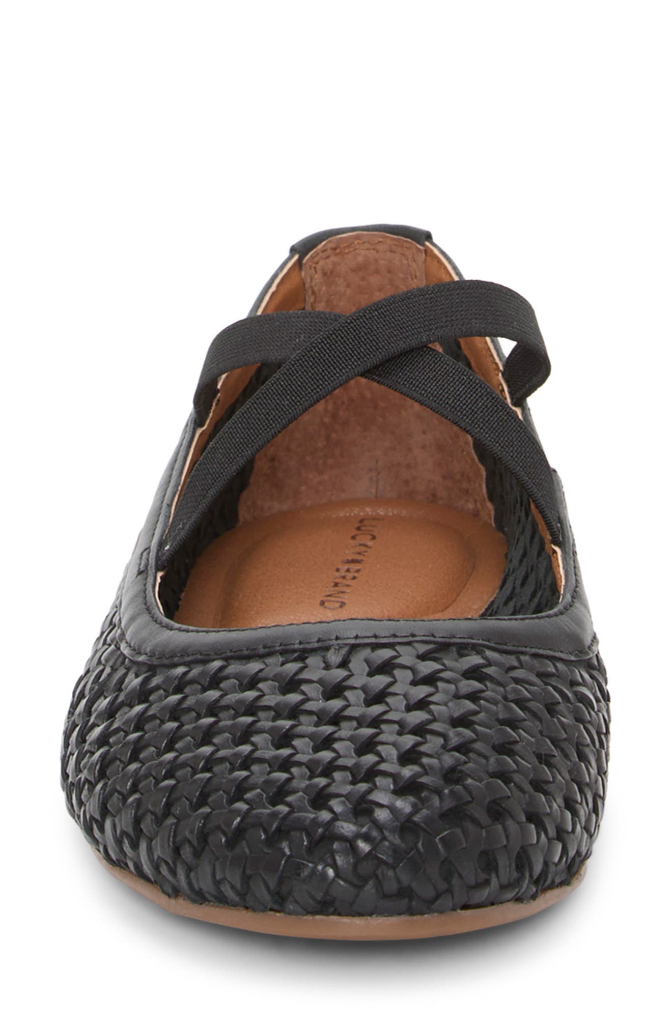 Lucky Brand Myloe Woven Flat, Alternate, color, Black Nubial