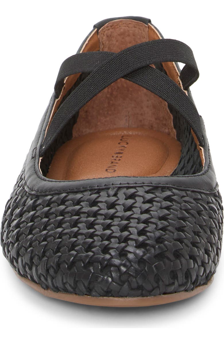 Lucky Brand Myloe Woven Flat, Alternate, color, Black Nubial