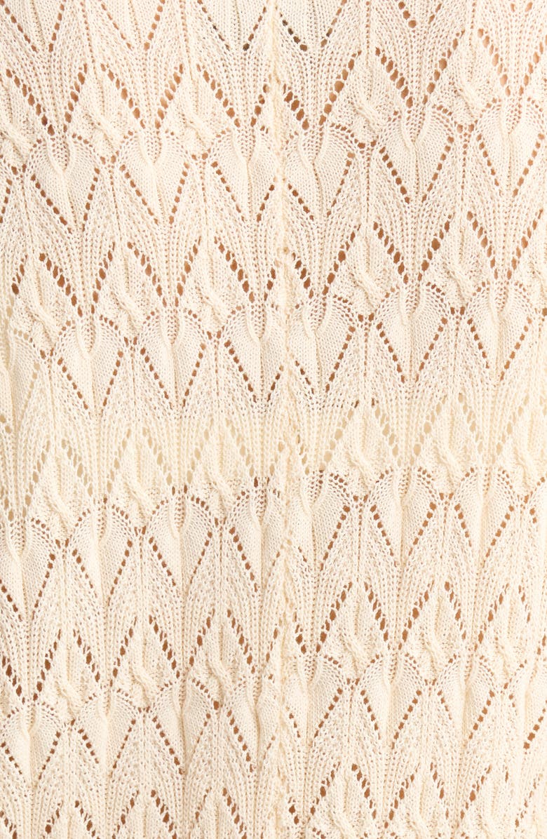 Elan Pointelle Cover-Up Sweater Romper, Alternate, color, Natural