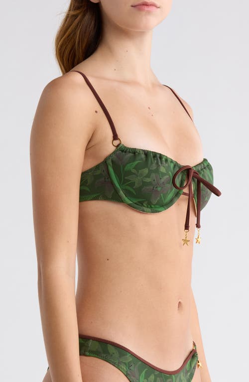 Pacsun Willow Tie Front Bikini Top In Green