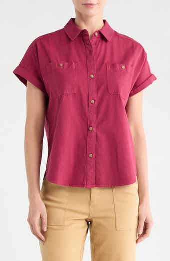 Coastal Cotton Twill Short Sleeve Button-Up Shirt