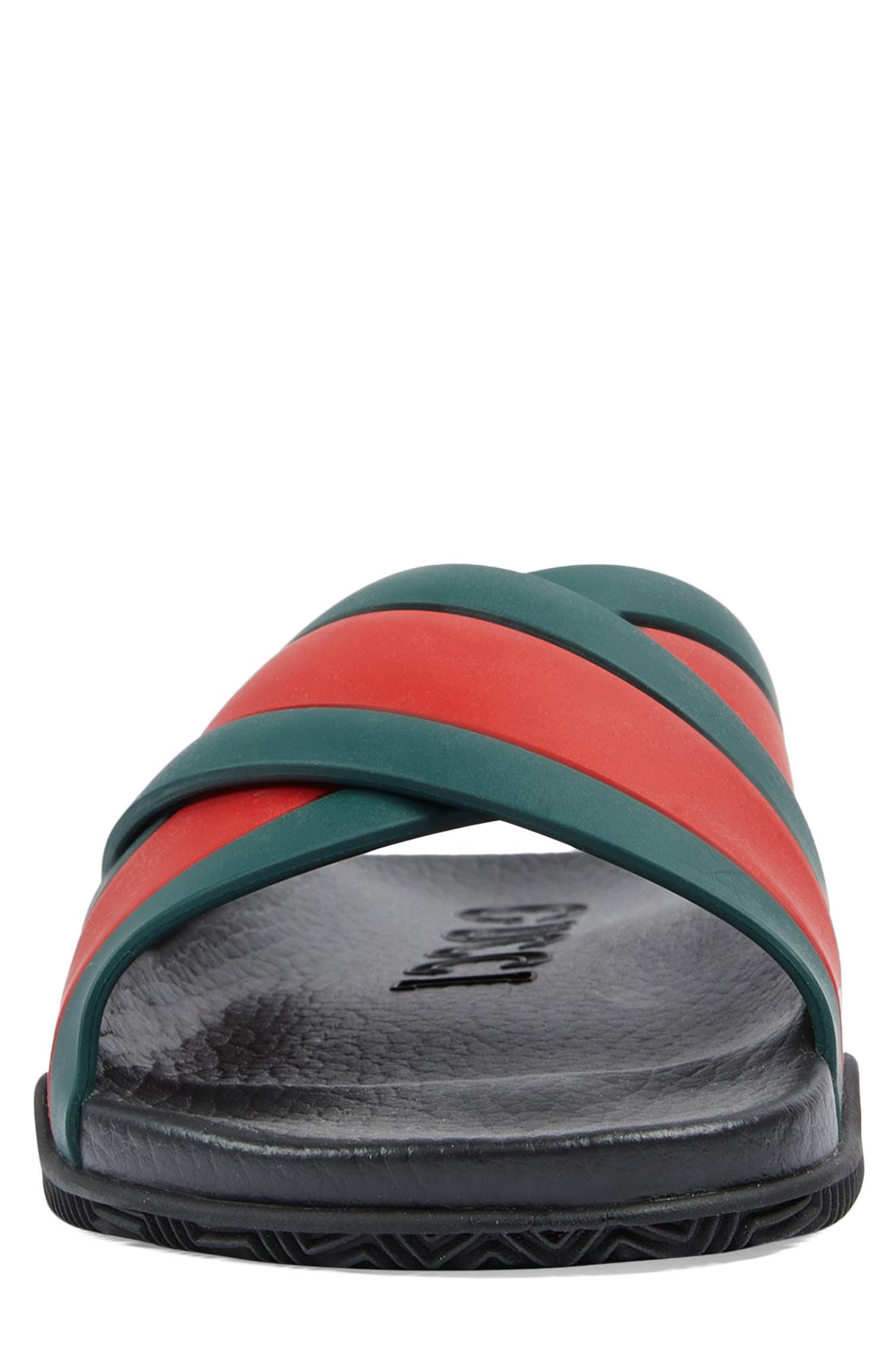 Gucci Agrado Web Stripe Slide Sandal, Alternate, color, 