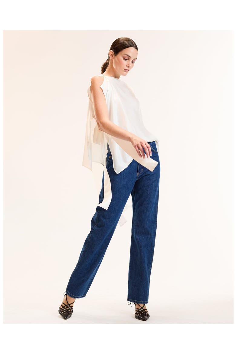 Windswept Tie Top, Alternate, color, White