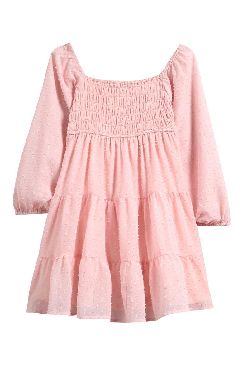 Kids' Swiss Dot Long Sleeve Dress, Alternate, color, BLUSH