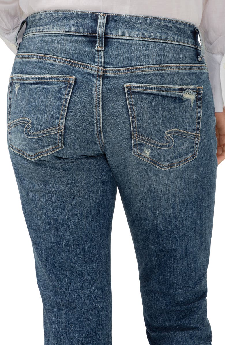 Silver Jeans Co. Curvy Mid Rise Boyfriend Jeans, Alternate, color, Indigo
