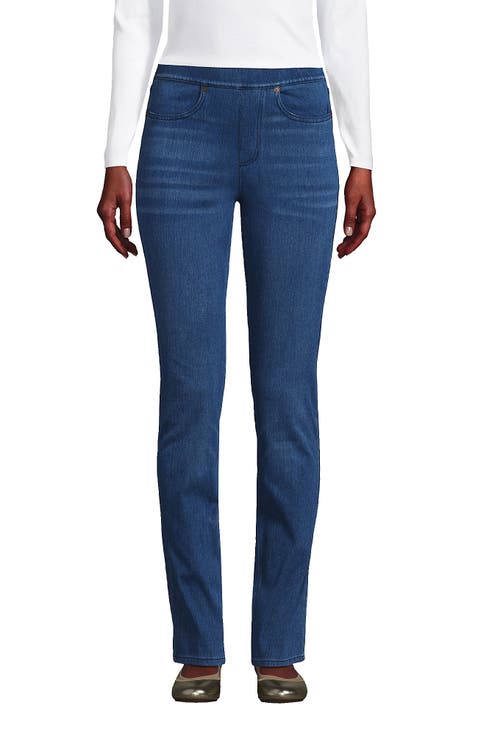 Starfish High Rise Knit Denim Straight Jeans