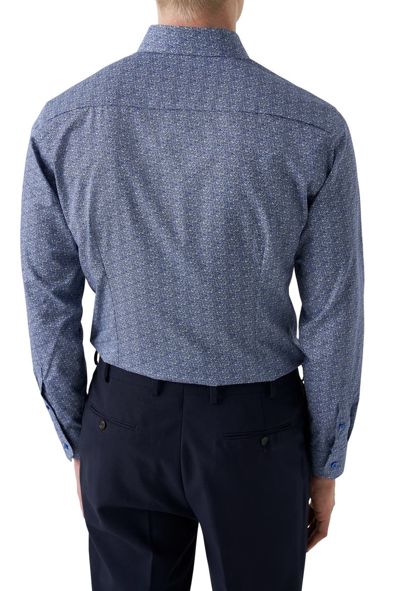 Slim Fit Micro Paisley Cotton Twill Dress Shirt, Alternate, color, BLUE