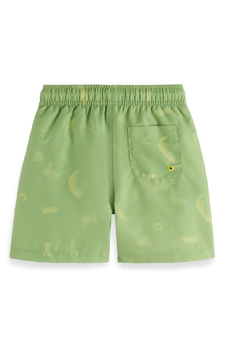 Scotch & Soda Kids' Magic Print Mid Length Swim Trunks, Alternate, color,