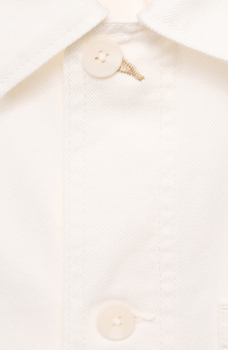 MANGO Lightweight Twill Chore Coat, Alternate, color, Off White