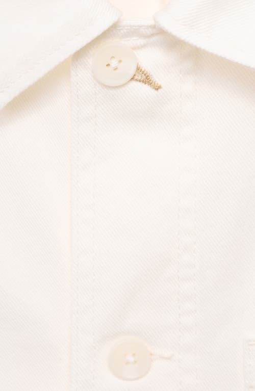 Mango Lightweight Twill Chore Coat In White