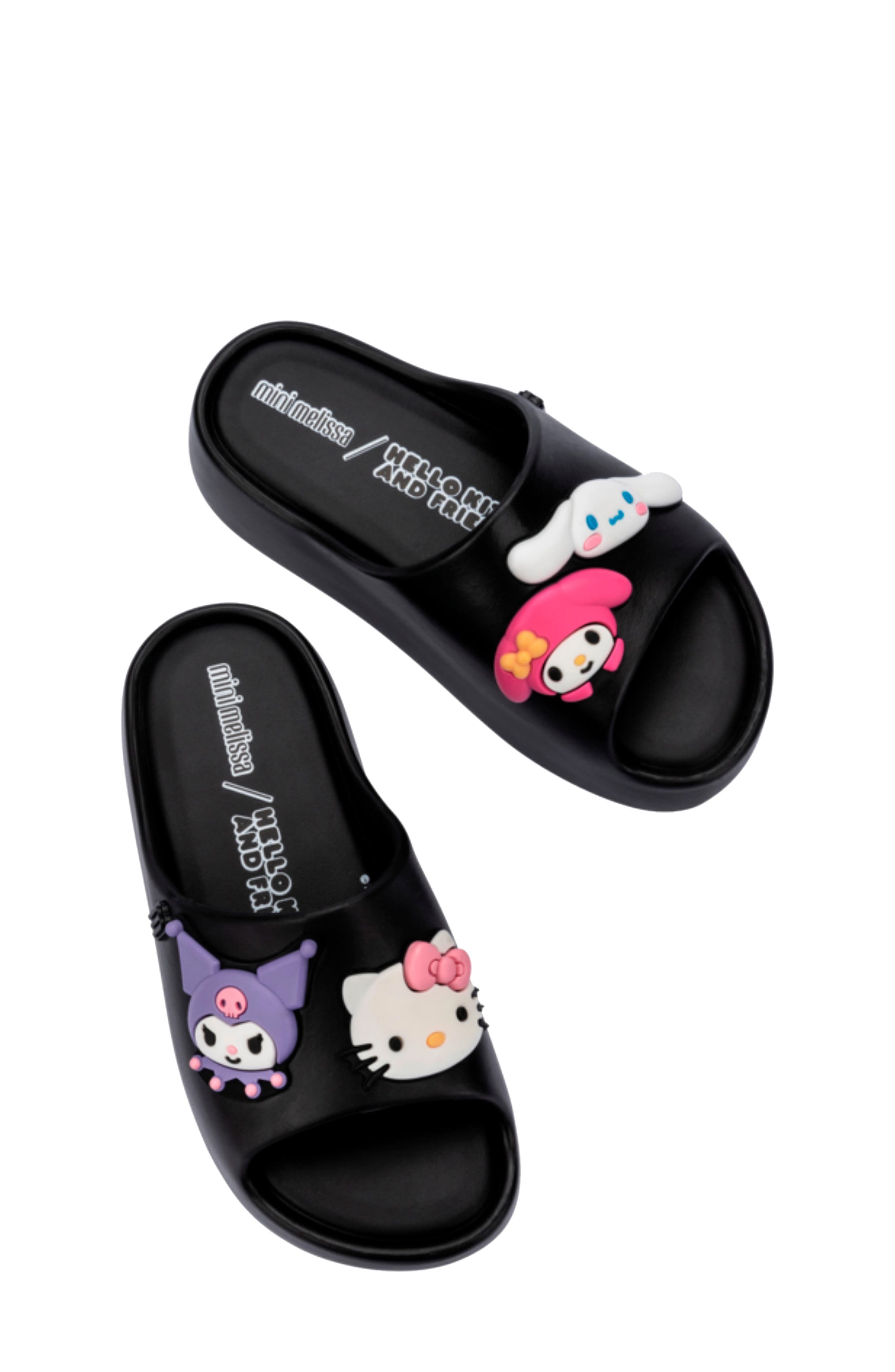 Mini Melissa x Sanrio Kids' Free Platform Slide Sandal, Alternate, color, Black