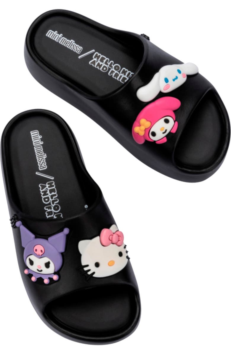 Mini Melissa x Sanrio Kids' Free Platform Slide Sandal, Alternate, color, Black