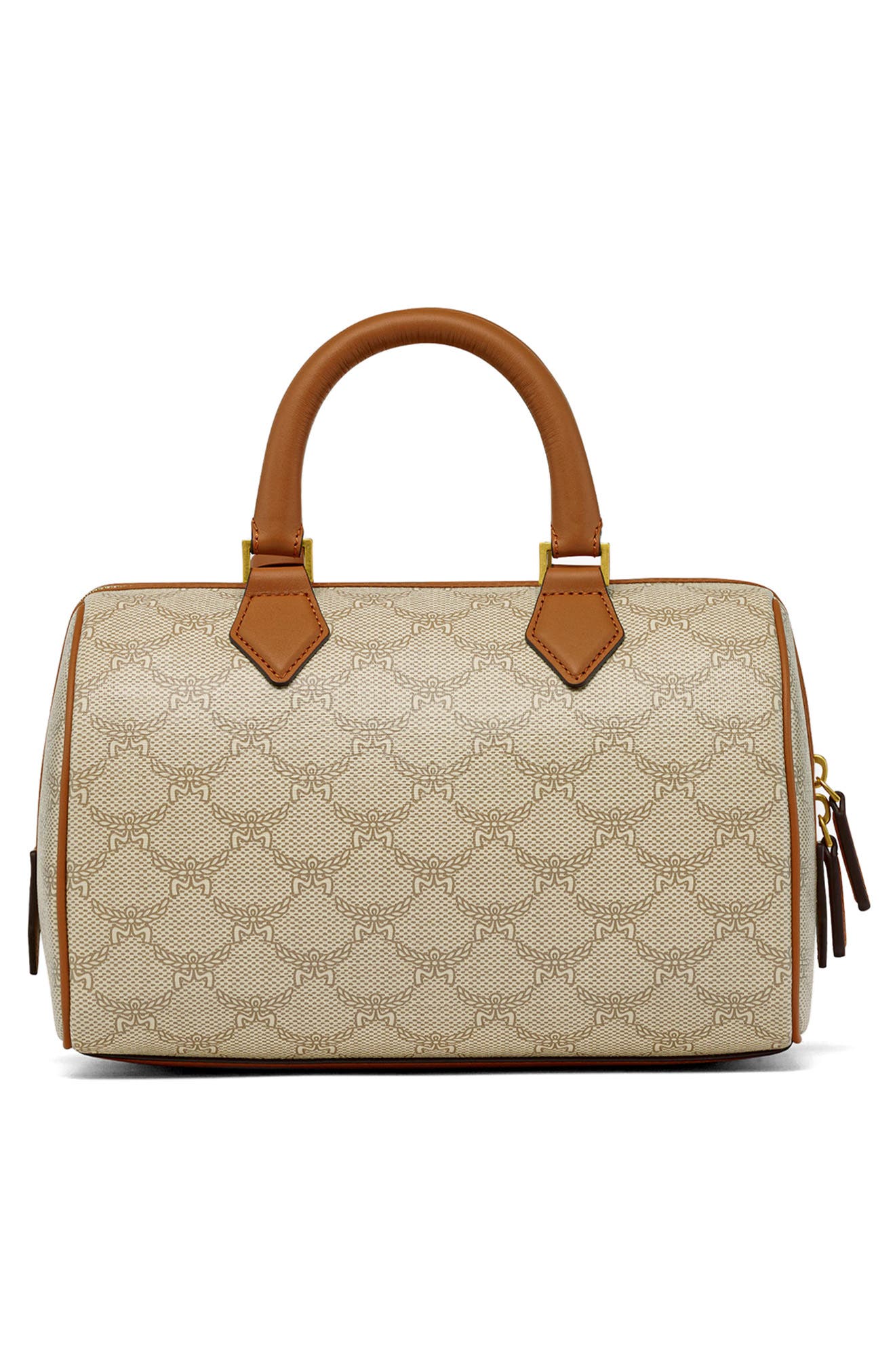 Small Ella Lauretos Boston Coated Canvas Satchel, Alternate, color, OATMEAL