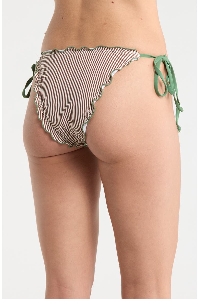Grazia Bikini Bottoms, Alternate, color, COCOA STRIPE/ ELM GREEN