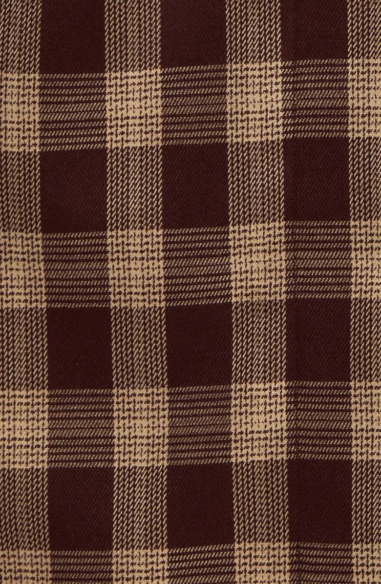 Reformation Beck Plaid Trench Coat, Alternate, color, Brown Check