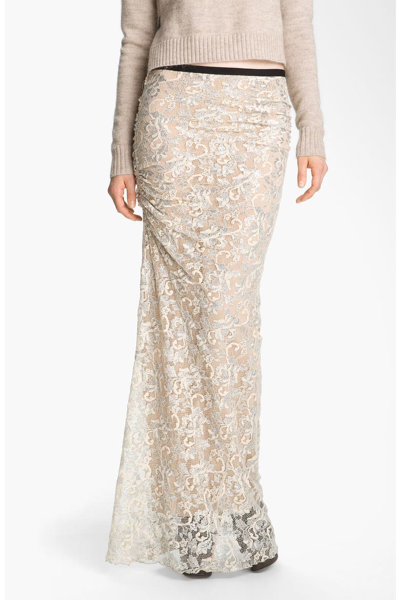 'Linda' Lace Maxi Skirt, Main, color, IVORY