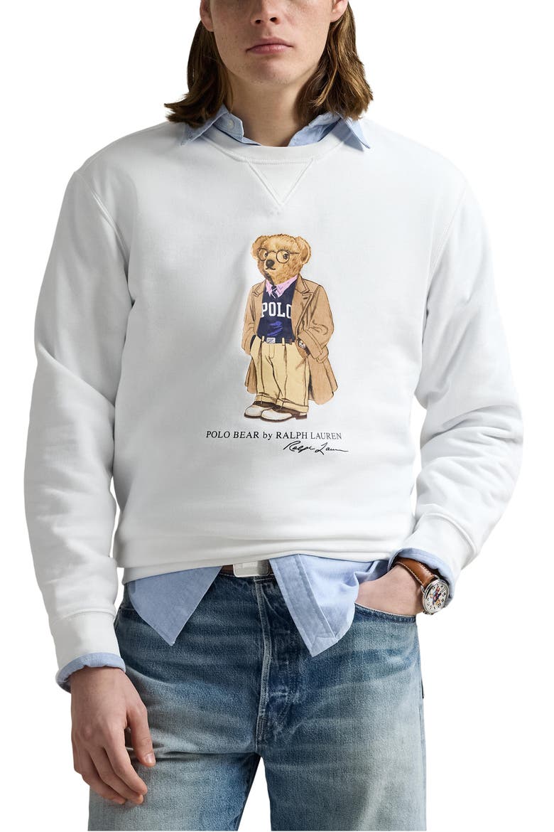 Polo Bear Graphic Sweatshirt, Main, color, WHITE