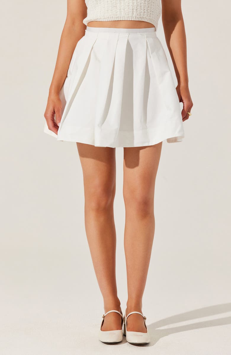 ASTR the Label Antheia Cotton Skater Skirt, Main, color, White