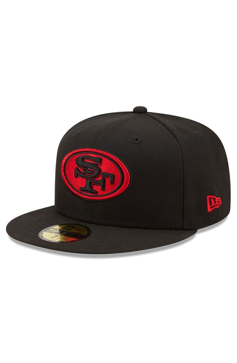 New Era Men's New Era Black San Francisco 49ers Team 59FIFTY Fitted Hat, Main, color,
