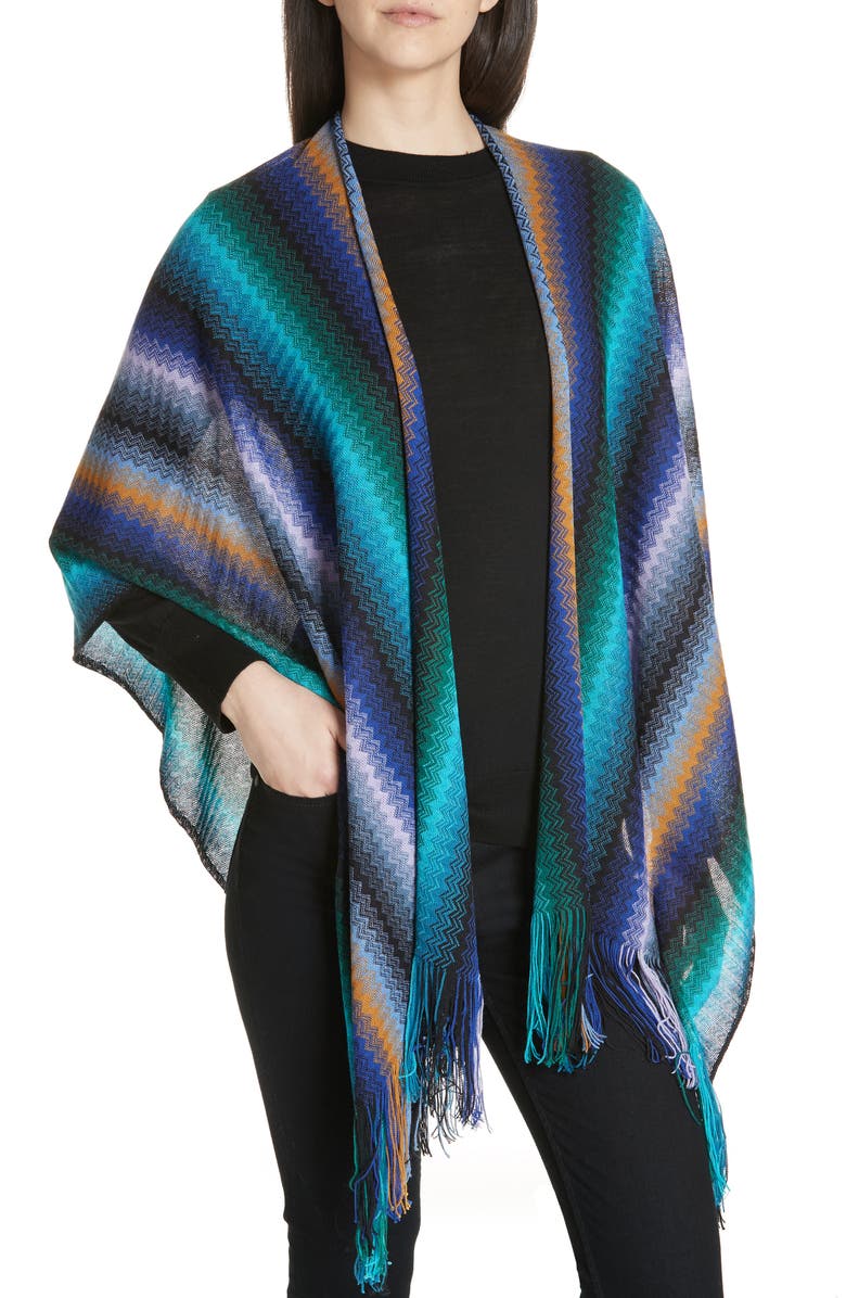 Missoni Wool Cape, Alternate, color,