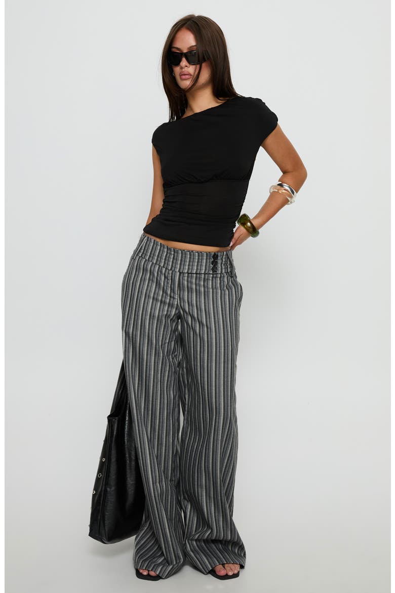 Cedars Stripe Low Rise Wide Leg Pants, Alternate, color, GREY STRIPE