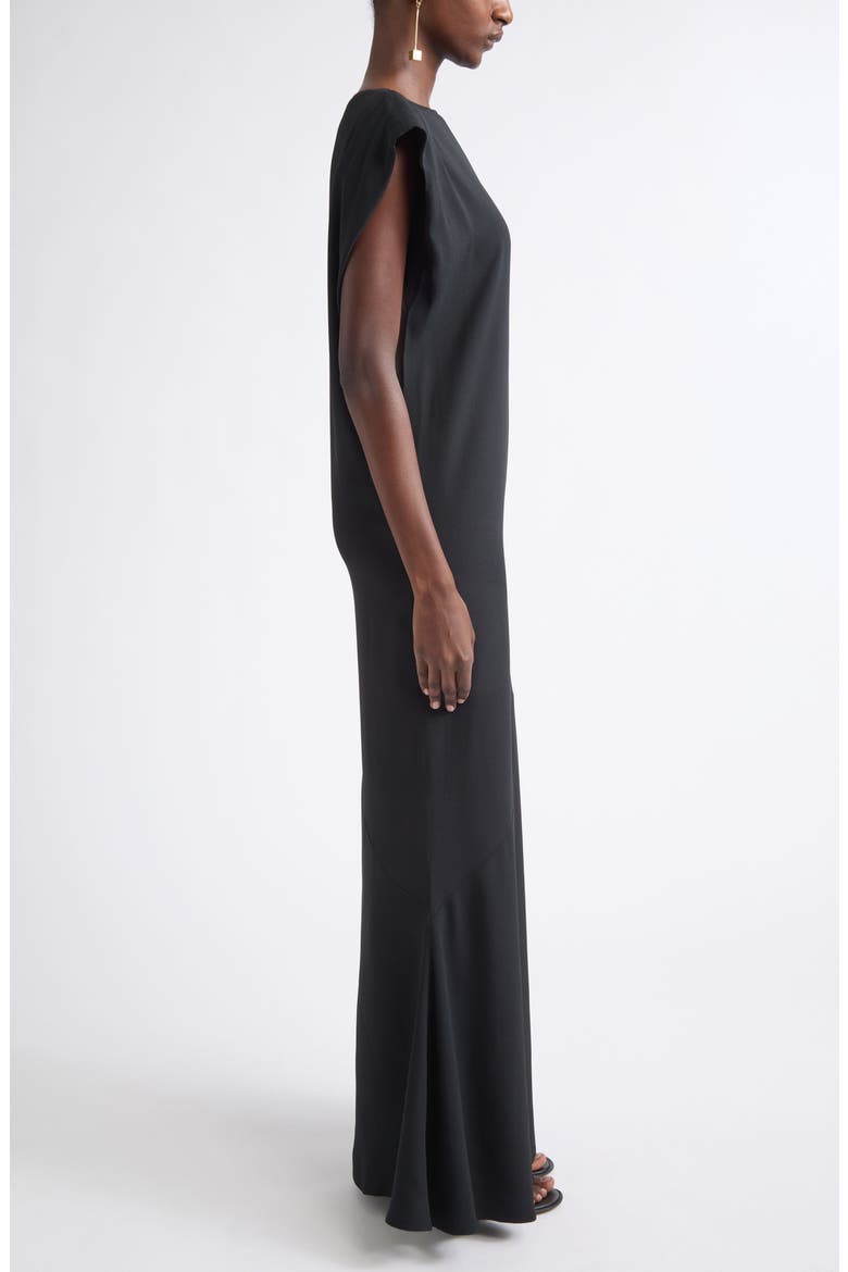 La Robe Drap Maxi Dress, Alternate, color, BLACK