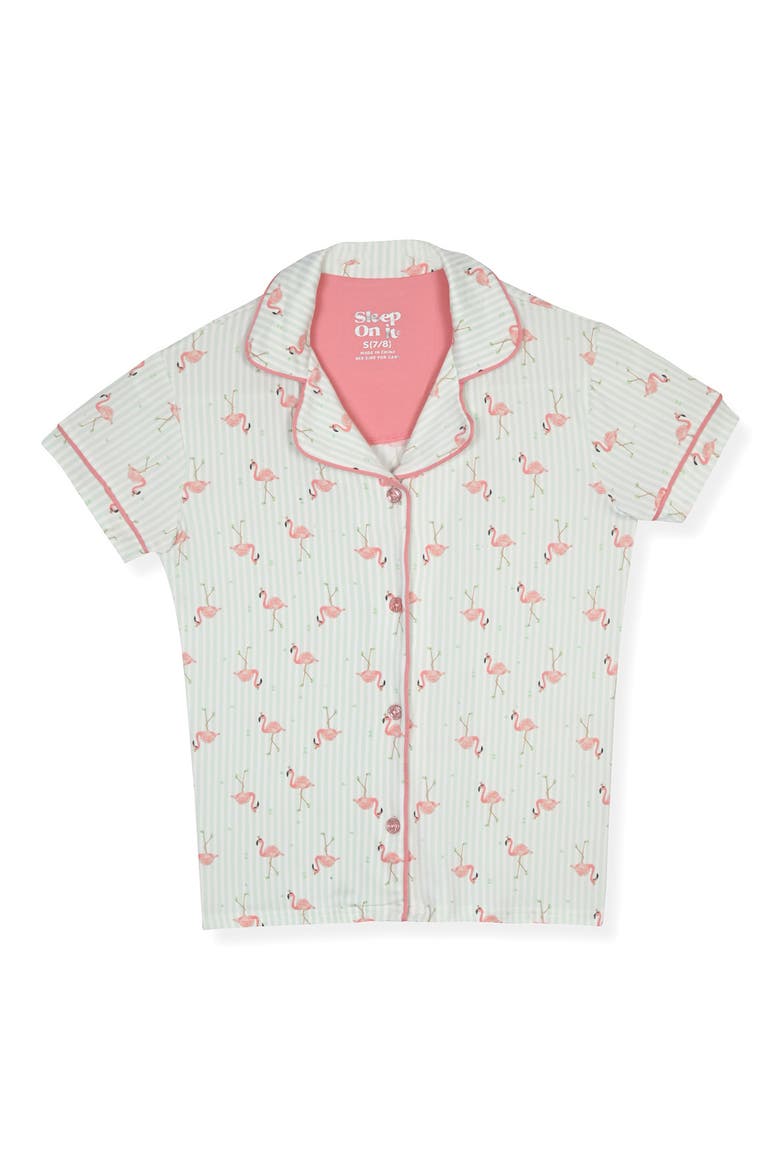 Two-Piece Coat Short Pajamas & Headband Set, Alternate, color, AQUA