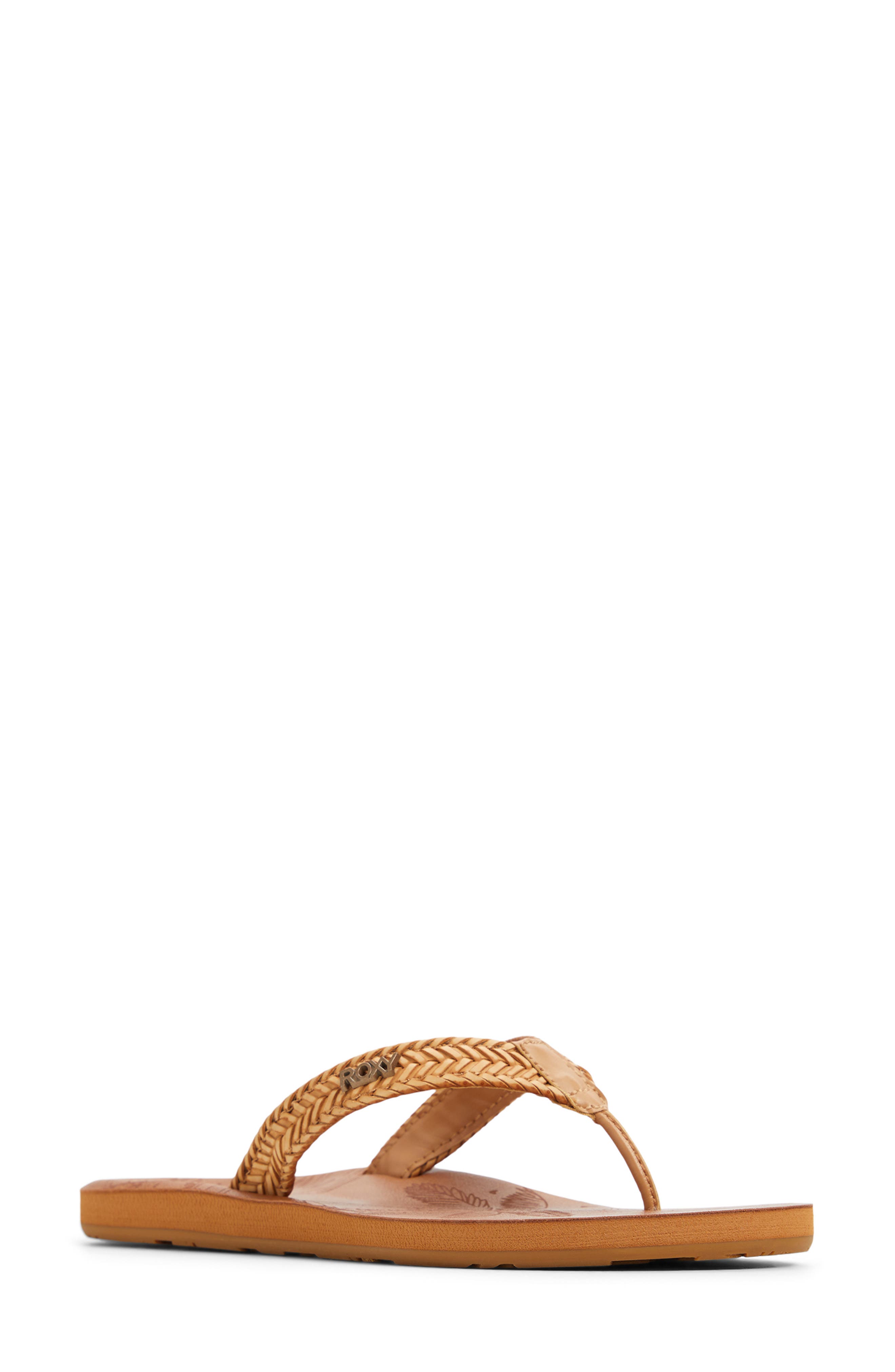 Roxy Lili III Flip Flop, Main, color, Tan