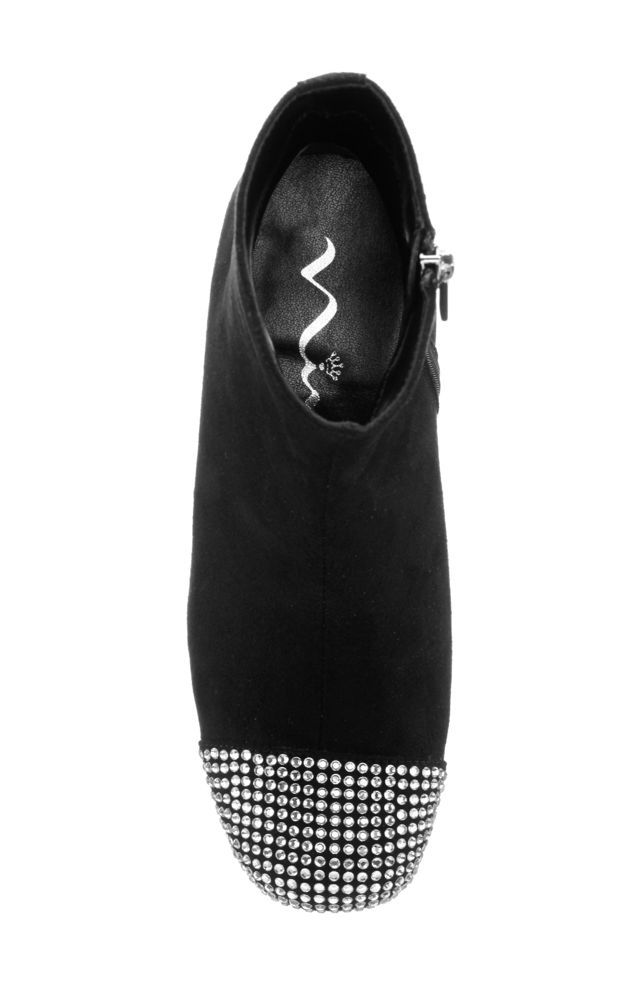 Nina Kids' Svet Cap Toe Bootie, Alternate, color, Black Microsuede/ Stones